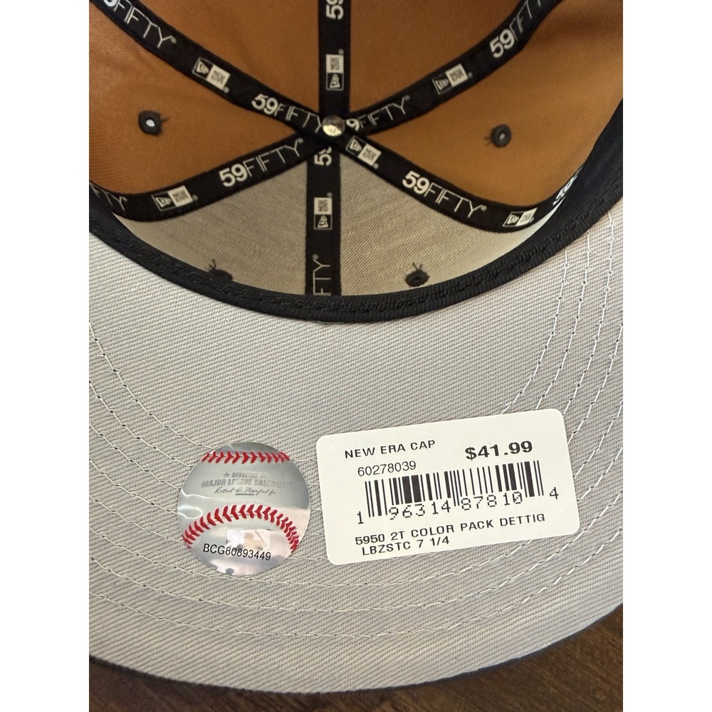 New Era Detroit Tigers 59fifty Sz 7 1/4 Fitted MLB Hat Cap Tan Khaki NWT - Picture 8 of 9
